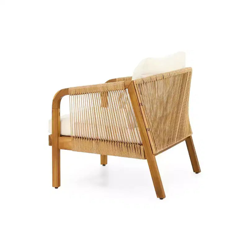 Okak Boho Acacia Patio Acent Chairs/Set di mobili da patio, sedie a sdraio in rattan intrecciato, set da 1/2/3, sedute da conversazione all'aperto per patio, max 272 kg