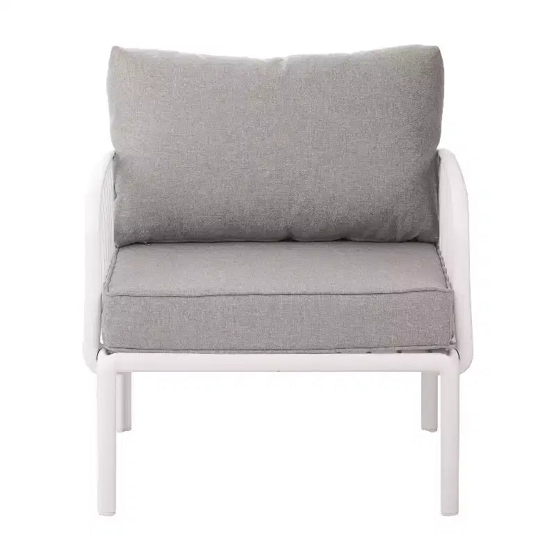 Okak Sedie da patio minimaliste Accent Sedie club in plastica resistenti ai raggi UV, set da 1/2, seduta impermeabile con cuscino spesso per il cortile, 180 kg di portata massima