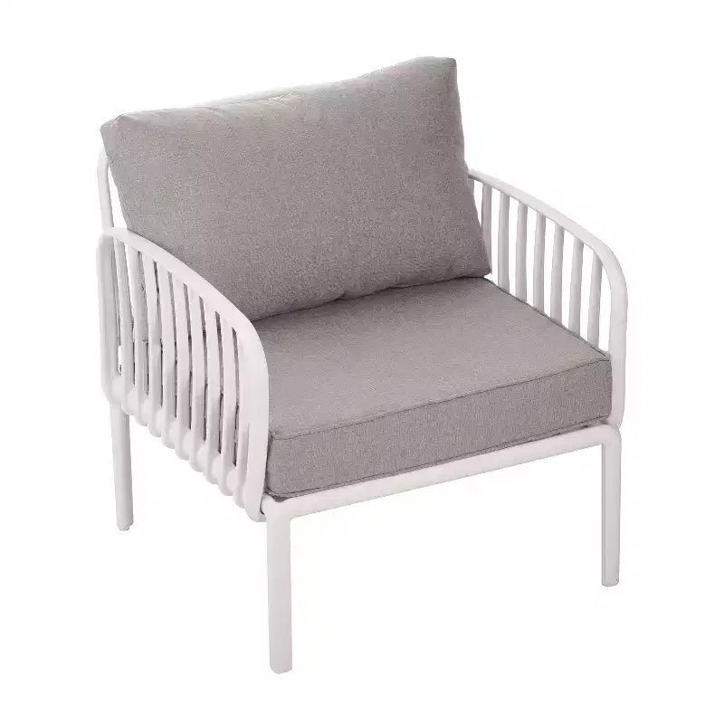 Okak Sedie da patio minimaliste Accent Sedie club in plastica resistenti ai raggi UV, set da 1/2, seduta impermeabile con cuscino spesso per il cortile, 180 kg di portata massima