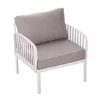 Okak Sedie da patio minimaliste Accent Sedie club in plastica resistenti ai raggi UV, set da 1/2, seduta impermeabile con cuscino spesso per il cortile, 180 kg di portata massima