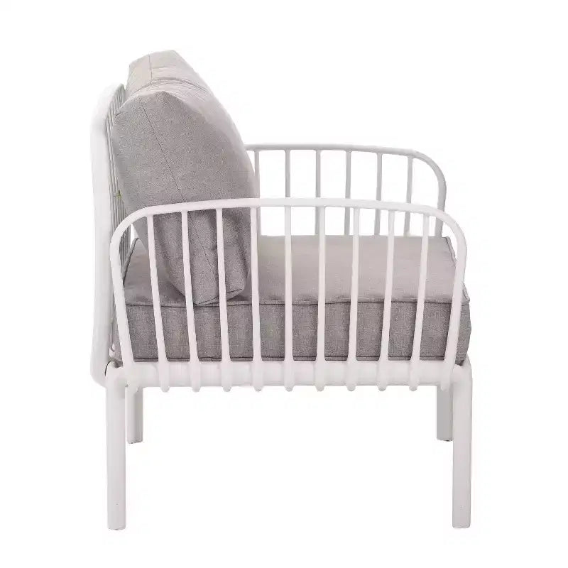 Okak Sedie da patio minimaliste Accent Sedie club in plastica resistenti ai raggi UV, set da 1/2, seduta impermeabile con cuscino spesso per il cortile, 180 kg di portata massima