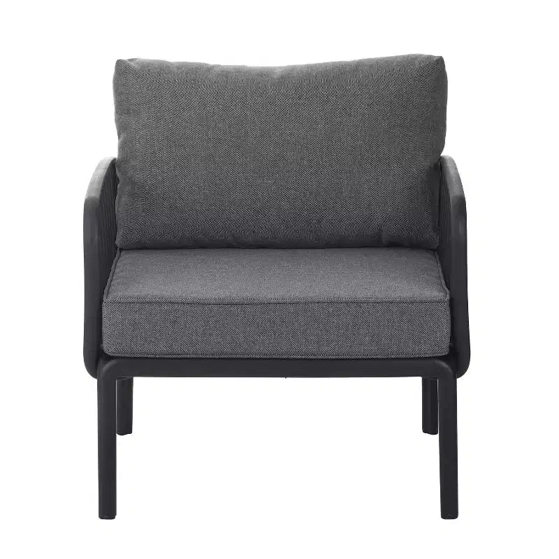 Okak Sedie da patio minimaliste Accent Sedie club in plastica resistenti ai raggi UV, set da 1/2, seduta impermeabile con cuscino spesso per il cortile, 180 kg di portata massima