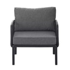Okak Sedie da patio minimaliste Accent Sedie club in plastica resistenti ai raggi UV, set da 1/2, seduta impermeabile con cuscino spesso per il cortile, 180 kg di portata massima