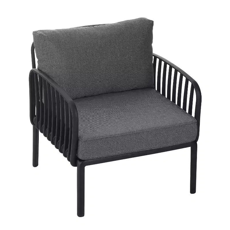 Okak Sedie da patio minimaliste Accent Sedie club in plastica resistenti ai raggi UV, set da 1/2, seduta impermeabile con cuscino spesso per il cortile, 180 kg di portata massima