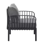 Okak Sedie da patio minimaliste Accent Sedie club in plastica resistenti ai raggi UV, set da 1/2, seduta impermeabile con cuscino spesso per il cortile, 180 kg di portata massima
