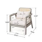 Poltrone da esterno Okak Boho Style Upholstered Club Chairs, set da 1/2, seduta da conversazione in acacia per patio, giardino e cortile, max 400 libbre