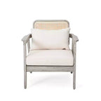Poltrone da esterno Okak Boho Style Upholstered Club Chairs, set da 1/2, seduta da conversazione in acacia per patio, giardino e cortile, max 400 libbre