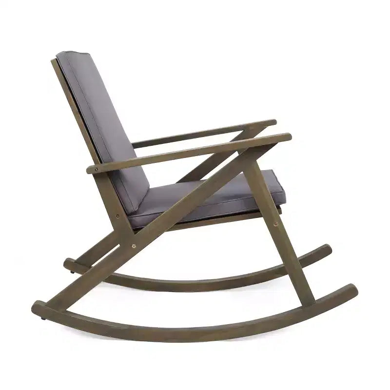 Christopher Knight Home Ridgewood Outdoor Acacia Wood Rocking Chair with Cushion