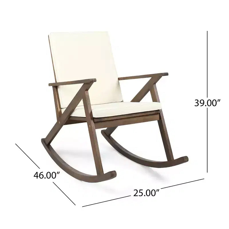 Christopher Knight Home Ridgewood Outdoor Acacia Wood Rocking Chair with Cushion