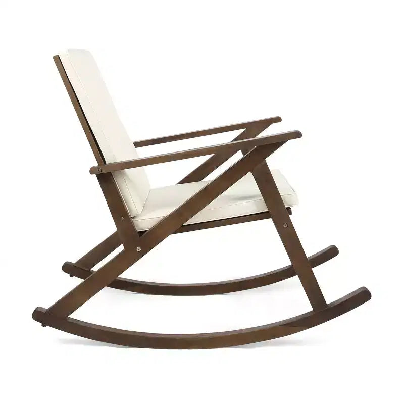 Christopher Knight Home Ridgewood Outdoor Acacia Wood Rocking Chair with Cushion