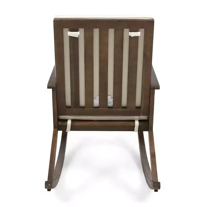 Christopher Knight Home Ridgewood Outdoor Acacia Wood Rocking Chair with Cushion