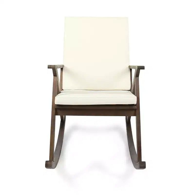 Christopher Knight Home Ridgewood Outdoor Acacia Wood Rocking Chair with Cushion