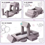 Dyonery modular combination sofa, DIY creative modular game sofa, convertible foam game pad creative game room floor furniture, purple