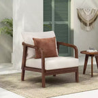Okak 16 Sedia da esterno Boho Accent in acacia con schienale intrecciato, set da 1/2, poltrona lounge da patio per veranda, giardino, cortile, portata max 180 kg
