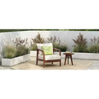 Okak 16 Sedia da esterno Boho Accent in acacia con schienale intrecciato, set da 1/2, poltrona lounge da patio per veranda, giardino, cortile, portata max 180 kg
