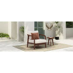 Okak 16 Sedia da esterno Boho Accent in acacia con schienale intrecciato, set da 1/2, poltrona lounge da patio per veranda, giardino, cortile, portata max 180 kg