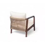 Okak 16 Sedia da esterno Boho Accent in acacia con schienale intrecciato, set da 1/2, poltrona lounge da patio per veranda, giardino, cortile, portata max 180 kg
