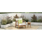 Okak 16 Sedia da esterno Boho Accent in acacia con schienale intrecciato, set da 1/2, poltrona lounge da patio per veranda, giardino, cortile, portata max 180 kg