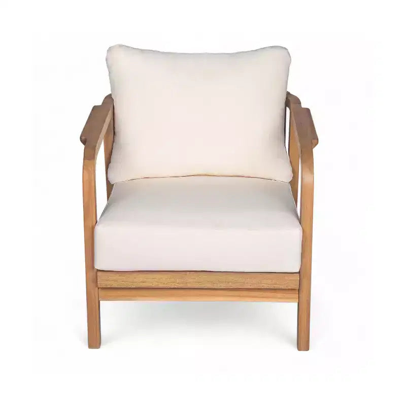 Okak 16 Sedia da esterno Boho Accent in acacia con schienale intrecciato, set da 1/2, poltrona lounge da patio per veranda, giardino, cortile, portata max 180 kg