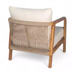 Okak 16 Sedia da esterno Boho Accent in acacia con schienale intrecciato, set da 1/2, poltrona lounge da patio per veranda, giardino, cortile, portata max 180 kg