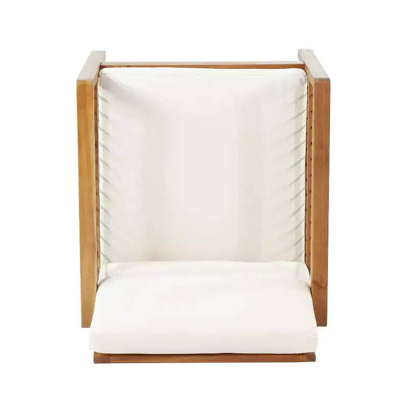 Okak 16Boho Style Patio Accent Chairs Poltrona Club in Acacia, 1/2 Pezzi Poltrona da Esterno con Cuscino Sedile da 4,5 per Cortile, Bordo Piscina e Giardino, Max 400 libbre