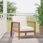 Okak 16Boho Style Patio Accent Chairs Poltrona Club in Acacia, 1/2 Pezzi Poltrona da Esterno con Cuscino Sedile da 4,5 per Cortile, Bordo Piscina e Giardino, Max 400 libbre