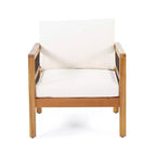 Okak 16Boho Style Patio Accent Chairs Poltrona Club in Acacia, 1/2 Pezzi Poltrona da Esterno con Cuscino Sedile da 4,5 per Cortile, Bordo Piscina e Giardino, Max 400 libbre