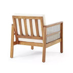 Okak 16Boho Style Patio Accent Chairs Poltrona Club in Acacia, 1/2 Pezzi Poltrona da Esterno con Cuscino Sedile da 4,5 per Cortile, Bordo Piscina e Giardino, Max 400 libbre