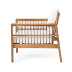 Okak 16Boho Style Patio Accent Chairs Poltrona Club in Acacia, 1/2 Pezzi Poltrona da Esterno con Cuscino Sedile da 4,5 per Cortile, Bordo Piscina e Giardino, Max 400 libbre