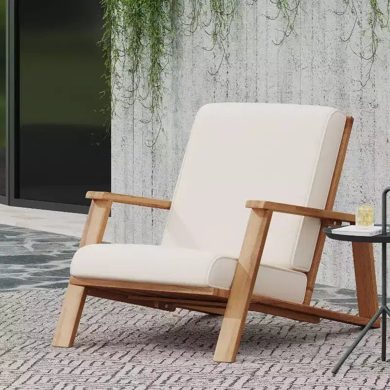 Okak Boho Ardirondack Chair Patio Accent Chairs,Set of 1,Outdoor Acacia Conversation seat for Porch,Garden&Backyard,400lbs Max