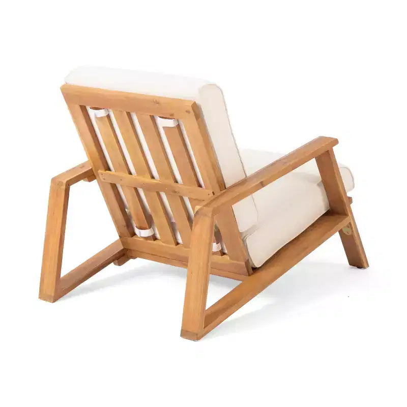 Okak Boho Ardirondack Chair Patio Accent Chairs,Set of 1,Outdoor Acacia Conversation seat for Porch,Garden&Backyard,400lbs Max