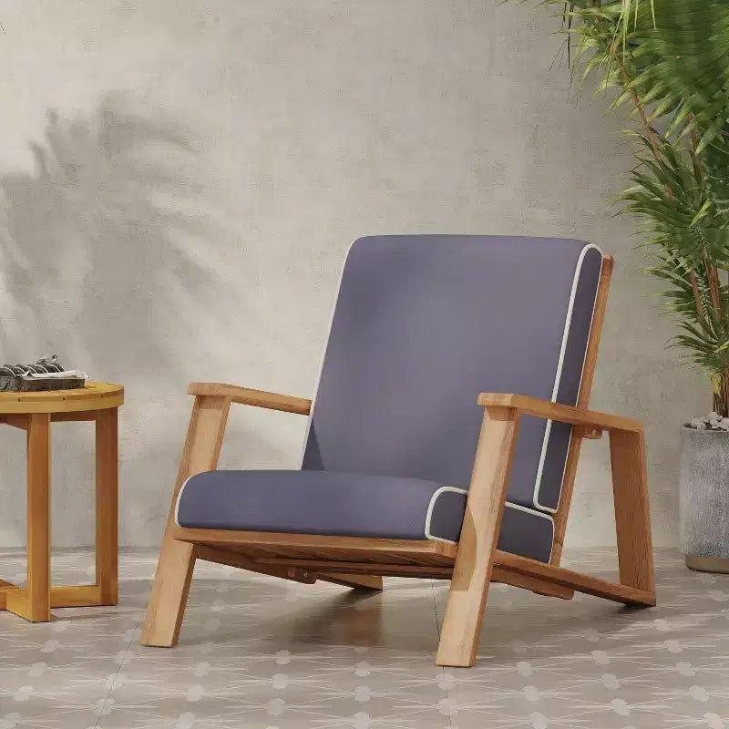 Sedia Adirondack da Esterno Okak Boho, set da 1, sedie da conversazione in acacia per veranda, giardino e cortile, max 180 kg