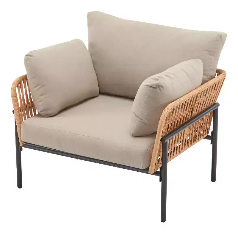 Okak 36W x 17H Modern Patio Accent Chairs Wide Armchairs with 2 Extra Pillows,Set of 1/2,Outdoor Club Chairs for Porch,Garden&Backyard