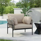 Okak 36W x 17H Modern Patio Accent Chairs Wide Armchairs with 2 Extra Pillows,Set of 1/2,Outdoor Club Chairs for Porch,Garden&Backyard