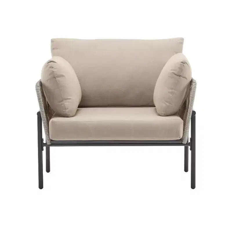 Okak 36W x 17H Modern Patio Accent Chairs Wide Armchairs with 2 Extra Pillows,Set of 1/2,Outdoor Club Chairs for Porch,Garden&Backyard