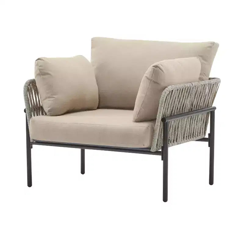 Okak 36W x 17H Modern Patio Accent Chairs Wide Armchairs with 2 Extra Pillows,Set of 1/2,Outdoor Club Chairs for Porch,Garden&Backyard