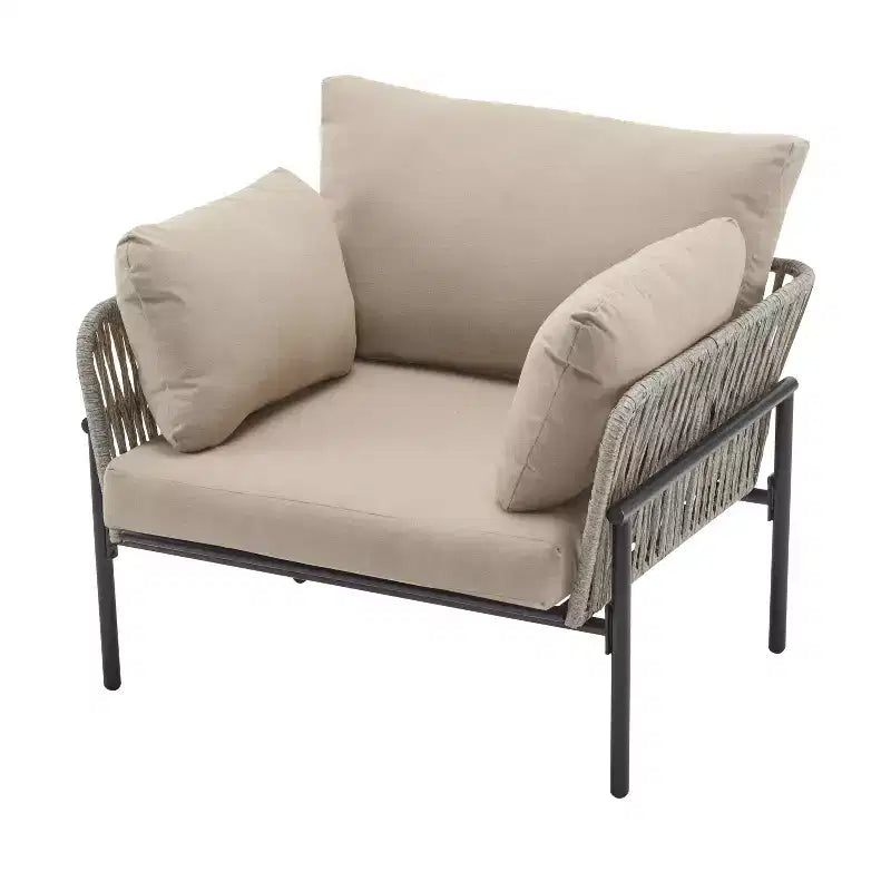 Okak 36W x 17H Modern Patio Accent Chairs Wide Armchairs with 2 Extra Pillows,Set of 1/2,Outdoor Club Chairs for Porch,Garden&Backyard
