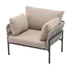 Okak 36W x 17H Modern Patio Accent Chairs Wide Armchairs with 2 Extra Pillows,Set of 1/2,Outdoor Club Chairs for Porch,Garden&Backyard