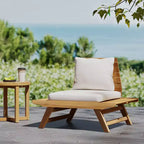 Okak Boho Patio Armless Club Chair Upholstered Accent Chair,A-Shaped Poolside Chairs for Garden,Porch&Backyard,Rustic Patio Furniture
