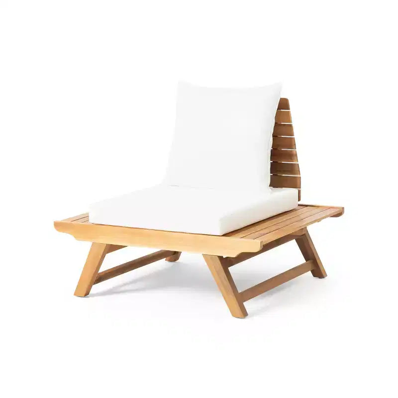 Okak Boho Patio Armless Club Chair Upholstered Accent Chair,A-Shaped Poolside Chairs for Garden,Porch&Backyard,Rustic Patio Furniture