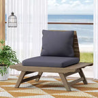 Okak Boho Patio Armless Club Chair Upholstered Accent Chair,A-Shaped Poolside Chairs for Garden,Porch&Backyard,Rustic Patio Furniture