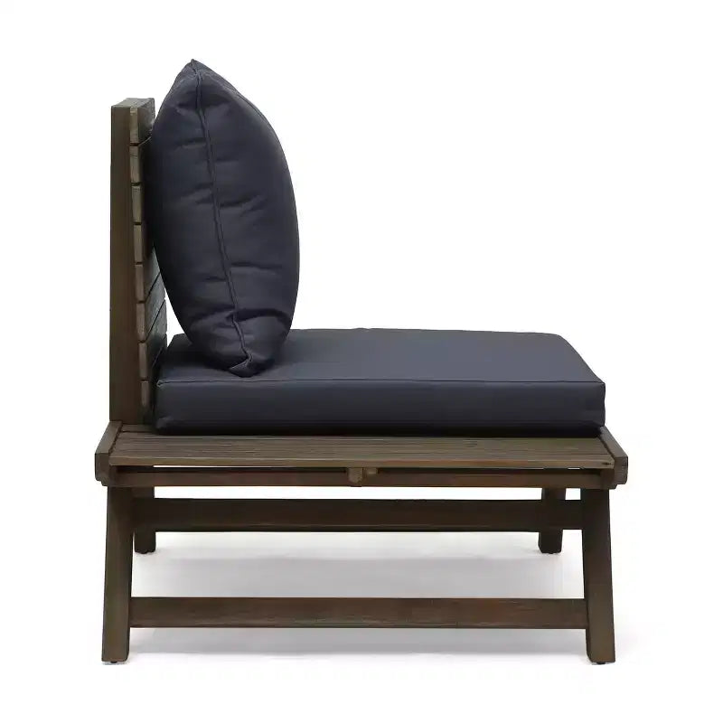 Okak Boho Patio Armless Club Chair Upholstered Accent Chair,A-Shaped Poolside Chairs for Garden,Porch&Backyard,Rustic Patio Furniture