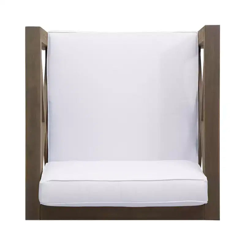 GDFStudio Sam Outdoor Patio Acacia Wood Club Chair with Water-Resistant Cushion