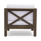 GDFStudio Sam Outdoor Patio Acacia Wood Club Chair with Water-Resistant Cushion