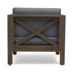 GDFStudio Sam Outdoor Patio Acacia Wood Club Chair with Water-Resistant Cushion