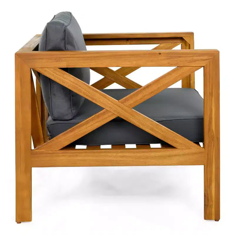 Christopher Knight Home Maribel Transitional Outdoor Acacia Wood Club Chair with Cushions (Set of 2)