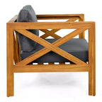 Christopher Knight Home Maribel Transitional Outdoor Acacia Wood Club Chair with Cushions (Set of 2)