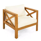 Christopher Knight Home Maribel Transitional Outdoor Acacia Wood Club Chair with Cushions (Set of 2)
