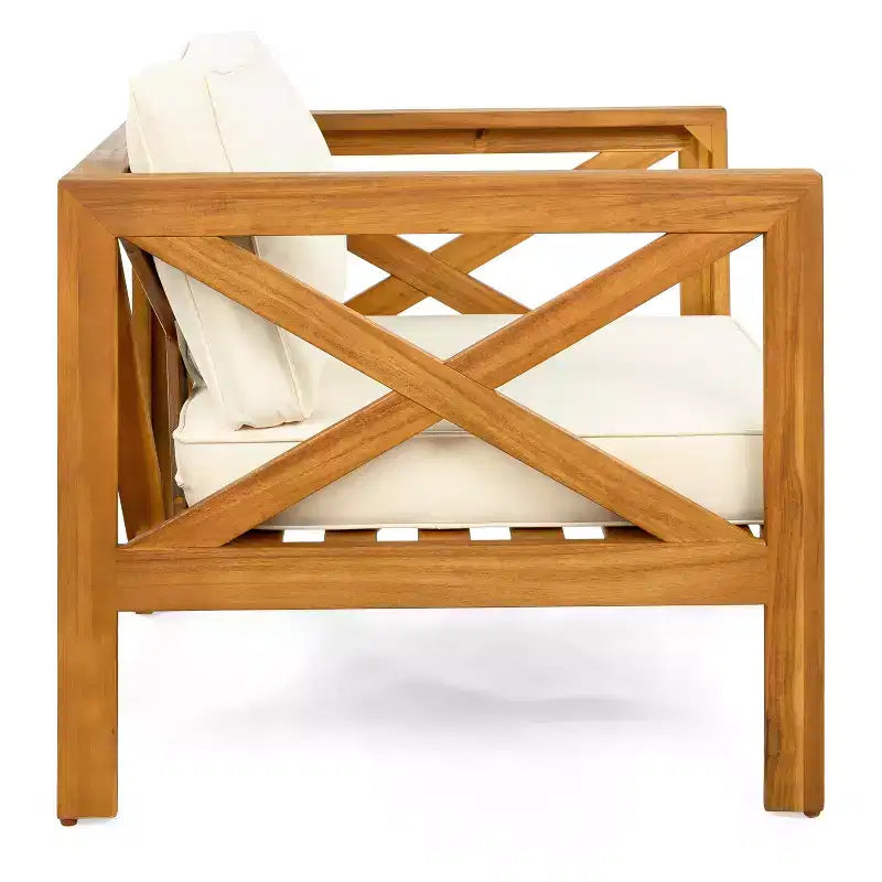 Christopher Knight Home Maribel Transitional Outdoor Acacia Wood Club Chair with Cushions (Set of 2)