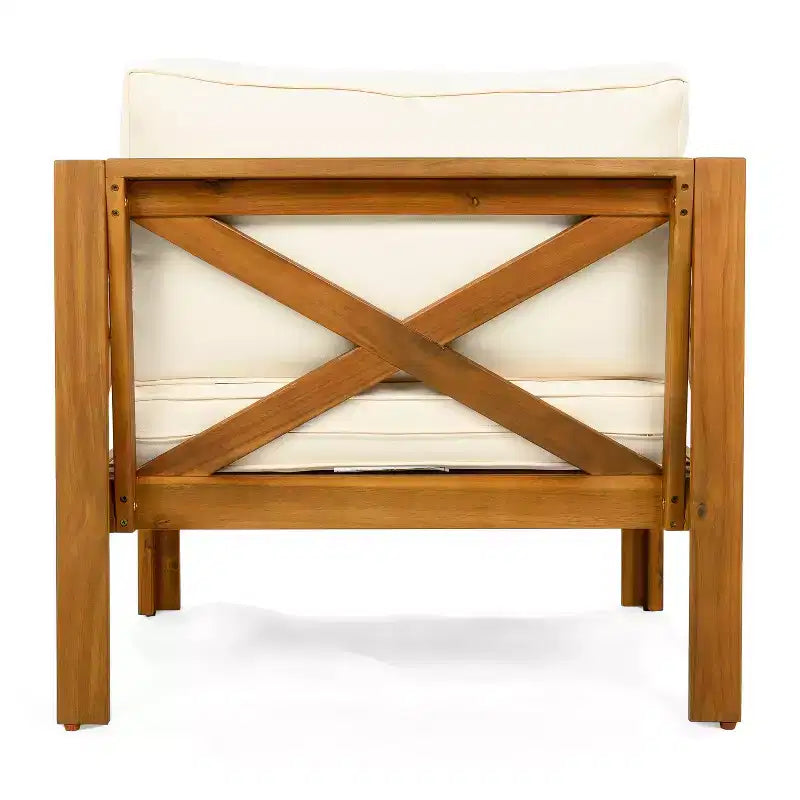 Christopher Knight Home Maribel Transitional Outdoor Acacia Wood Club Chair with Cushions (Set of 2)